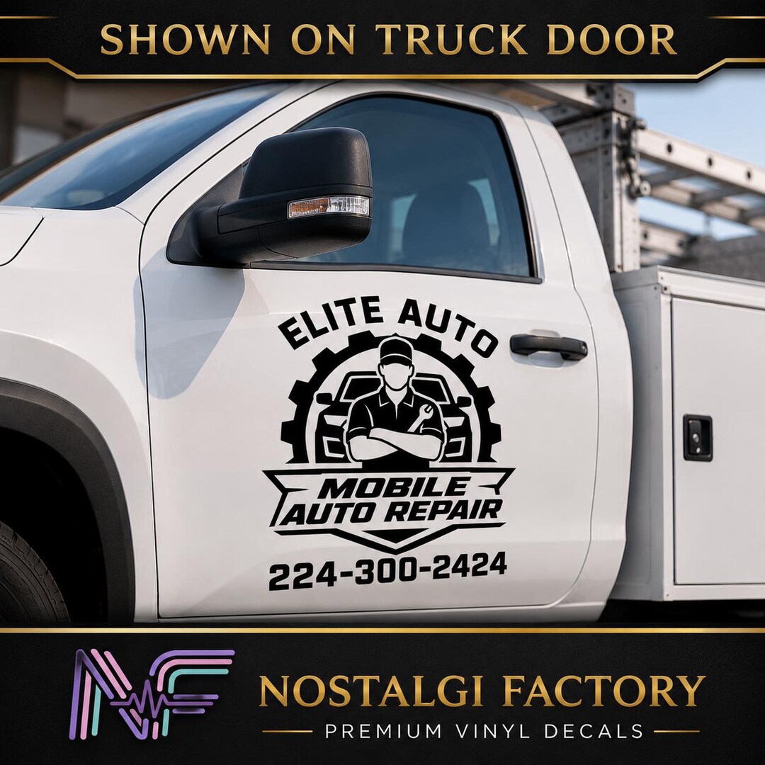 Mobile Auto Repair Decal | Custom Business Name & Phone | Vehicle ...