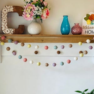 PASTEL FELT Ball GARLAND, Rainbow Felt Ball Garland, Pom Pom Garland, Nursery Garland, Nurser Decor, Baby Room Decor