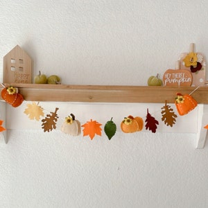 Pumpkin Garland, Fall Garland, Autumn Garland, Autumn  Leaf, Fall Leaf, Felt Pumpkin, Fall Decor, Thanksgiving Garland, Autumn Bunting,