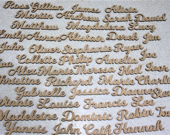May include: A collection of wooden names, including Rose, Gillian, James, Alicia, Martin, Andrew, Sarah, David, Matthew, Magdalena, Lucy, Emily, Aaron, Alistair, Derek, Jim, John, Oliver, Stephanie, Ryan, Eva, Collette, Philip, Amelia, Joe, Alex, Marie, Theresa, Neil, Ivor, Christine, Richard, Marie, Charlie, Gabrielle, Jessica, Dianne, Steve, Winnie, Louise, Francis, Lee, Steve, Madeleine, Dominic, Robin, Tony, Yannis, John, Cath, and Hannah.