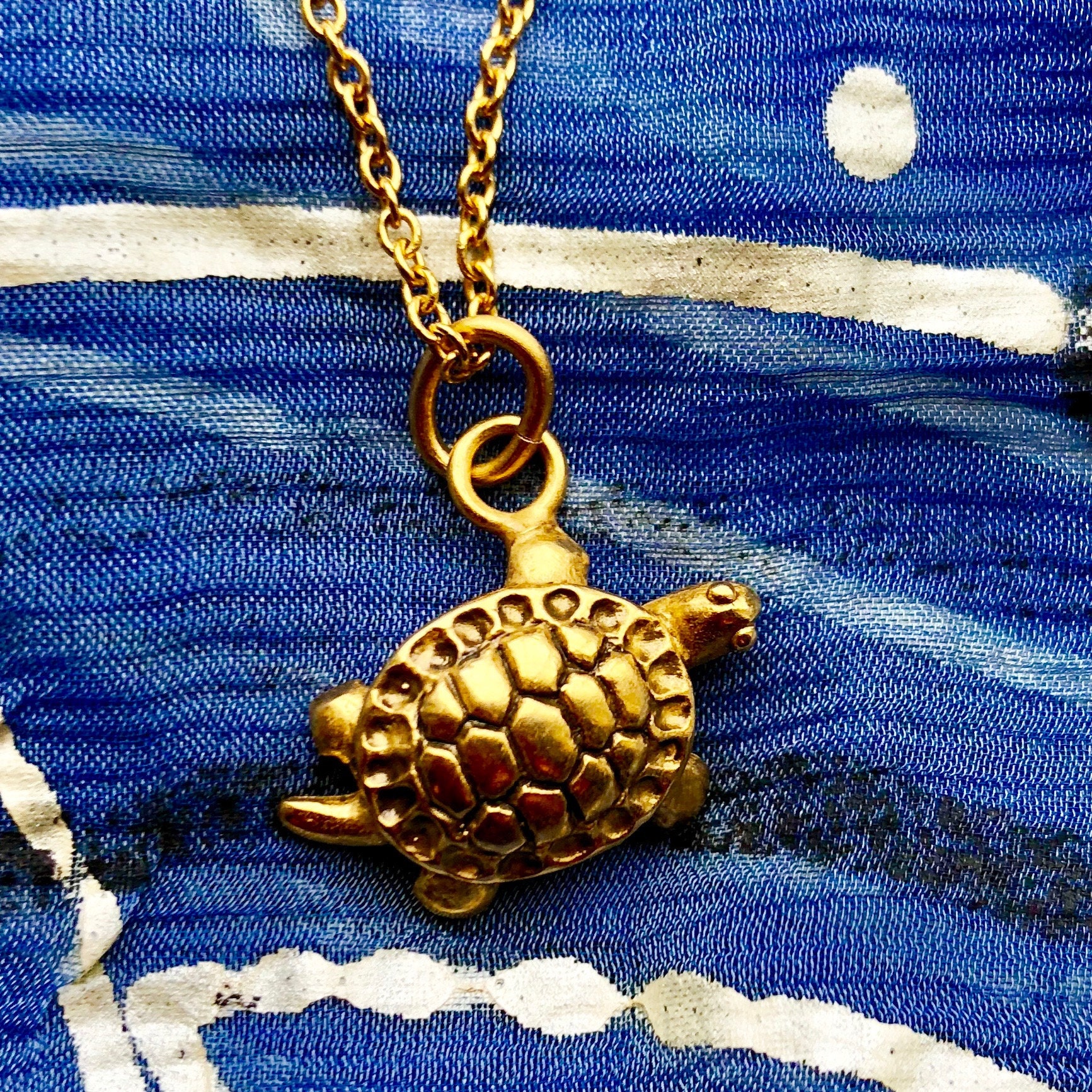 Turtle Necklace Gold Finish Turtle charm Turtle Pendant Etsy