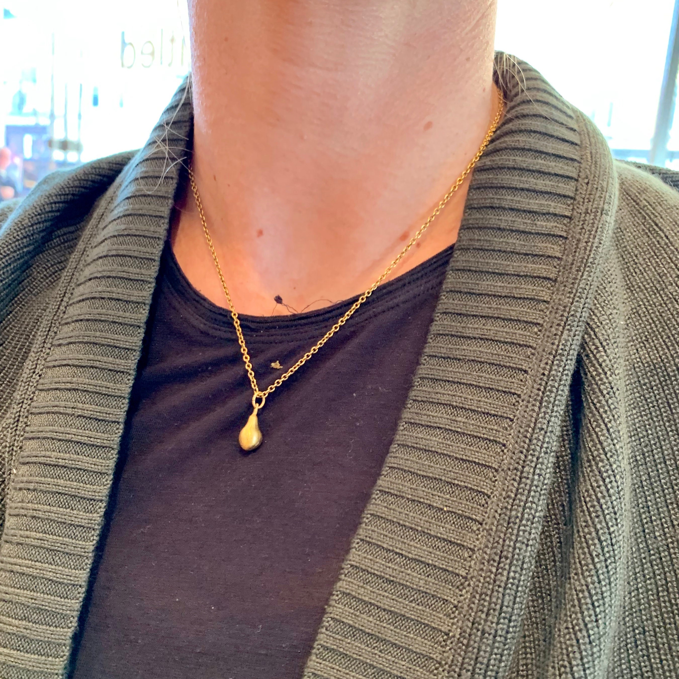 Pear Necklace in Gold Finish Pear Jewelry Fruit Necklace Etsy