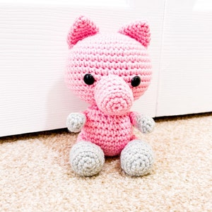 Piper the Crochet Pig Stuffed Animal - 6&quot;