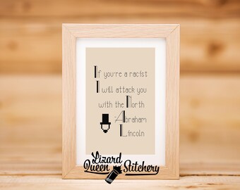 lThe Office Quote Cross Stitch Pattern - Abraham Lincoln (Digital Download)