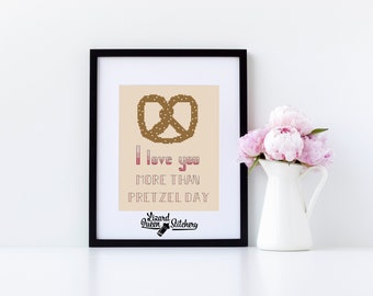 Digital Download Snarky Office Cross Stitch Pattern I Love You More Than Preztel Day