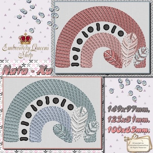 Rainbow Machine Embroidery Design 3 Sizes to Download Fit 4x4&quot; (100x100mm) hoop & larger Fantasy Land Series Light stitch Baby Boy Girl Boho