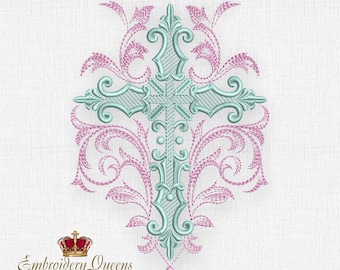 Cross Machine Embroidery Design. 3 Sizes to Download. Fit 5x7" (130x180 mm) hoop and larger. Baptism Christening Religion Faith Church