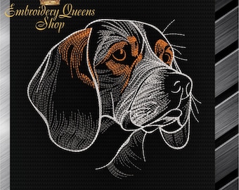 ビーグル犬の刺繍デザイン 動物の刺繍アート 4x4 フープサイズ 即時