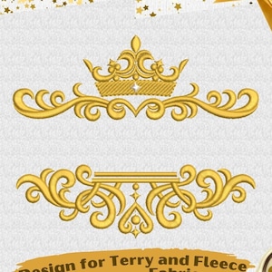 King Crown Machine Embroidery Design 4 Sizes to Download Queen Monogram Frame Tea Towel Blanket Crown Flourishes Pillow Throw Decor fit 5x7&quot;