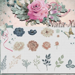 Rose Machine Embroidery Designs Set 16 Designs Different Sizes Fit 4x4" (100x100mm) hoop & larger Tshirt Sweatshirt Home Decor Make your own