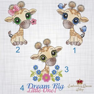 Giraffes Machine Embroidery Designs Set for Baby Children Instant ...