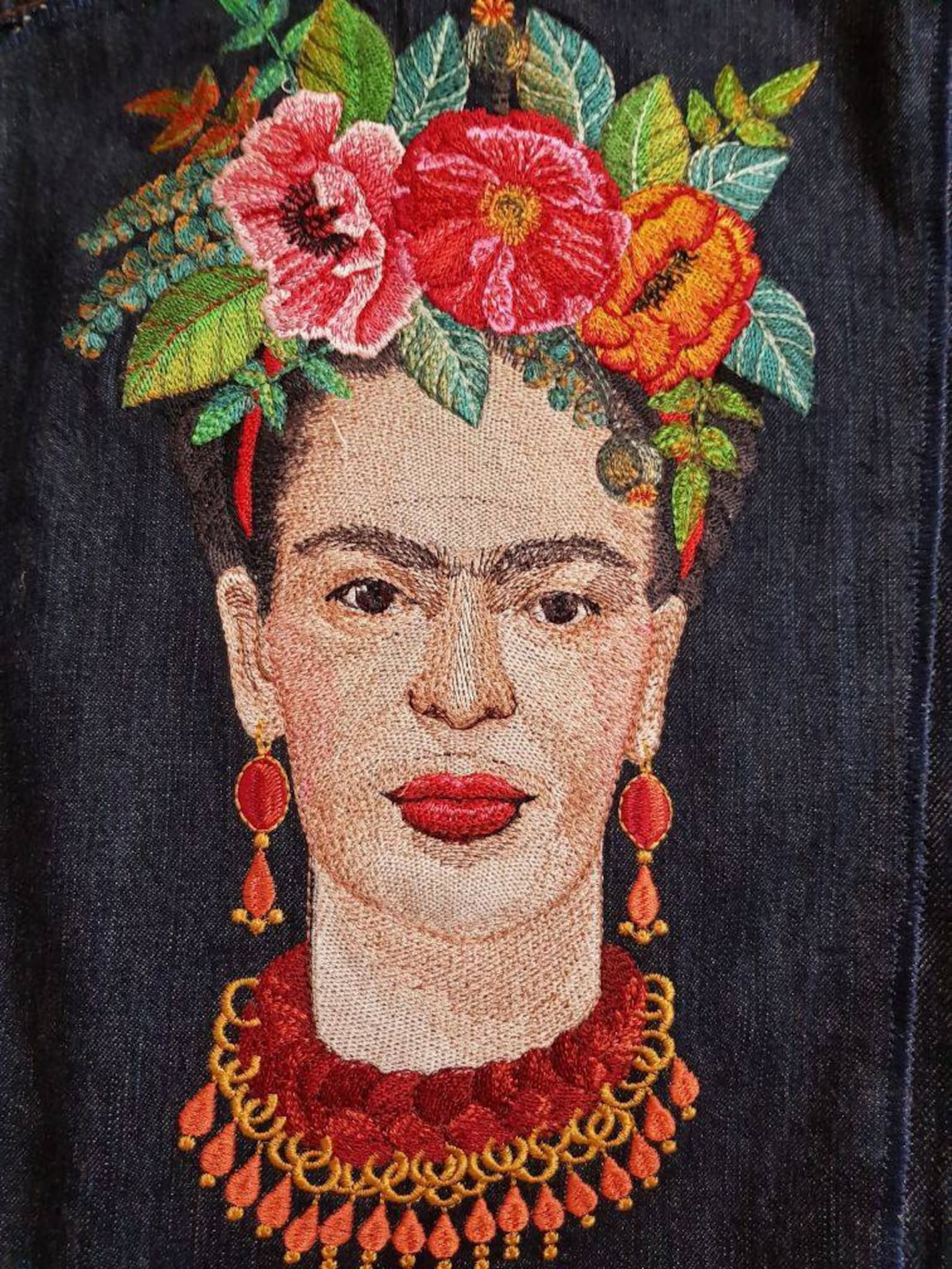 Frida Kahlo. Machine Embroidery Design. Face Head With Flower - Etsy