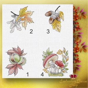 Autumn Machine Embroidery Designs Set  instant download in 2 sizes small hoop 5x7"; 5 1/2x7 3/4"