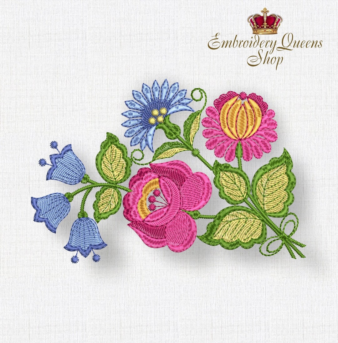 AMERI ★ UND FLOWER RAISED EMBROIDERY TOP FSL Blossom Free Standing Lace Machine Embroidery Designs