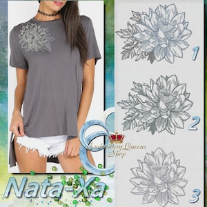Lily Flower Lilies Machine embroidery designs Set of 3 in 2 sizes each Water Lily Tiger Dragon