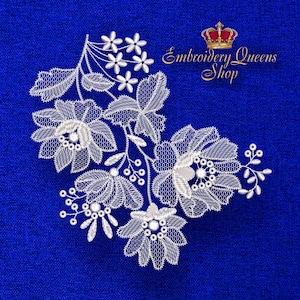 Boho Flowers Machine Embroidery Design. Lace Imitation. 4 Sizes to Download. Fit 6x7&quot; (180x150 mm) hoop and larger. Field Dreams Series