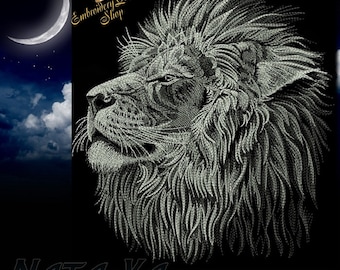 Lion In the night Series Machine embroidery design 3 Sizes to download