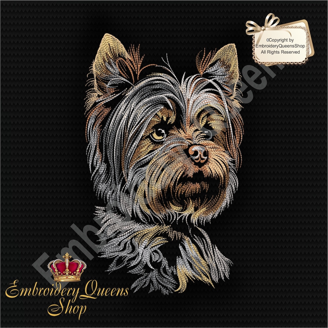 Yorkshire Terrier Yorkie Machine Embroidery Design 9 Sizes to Download