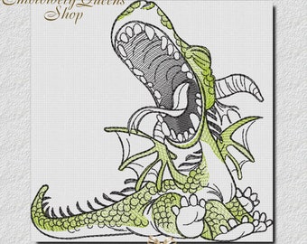 Baby Dragon Machine Embroidery Design 5 Sizes Download Fit 5.5x5.5"(140x140mm) hoop & larger Dragon Dinosaur Cute Sweatshirt Tshirt Pillow