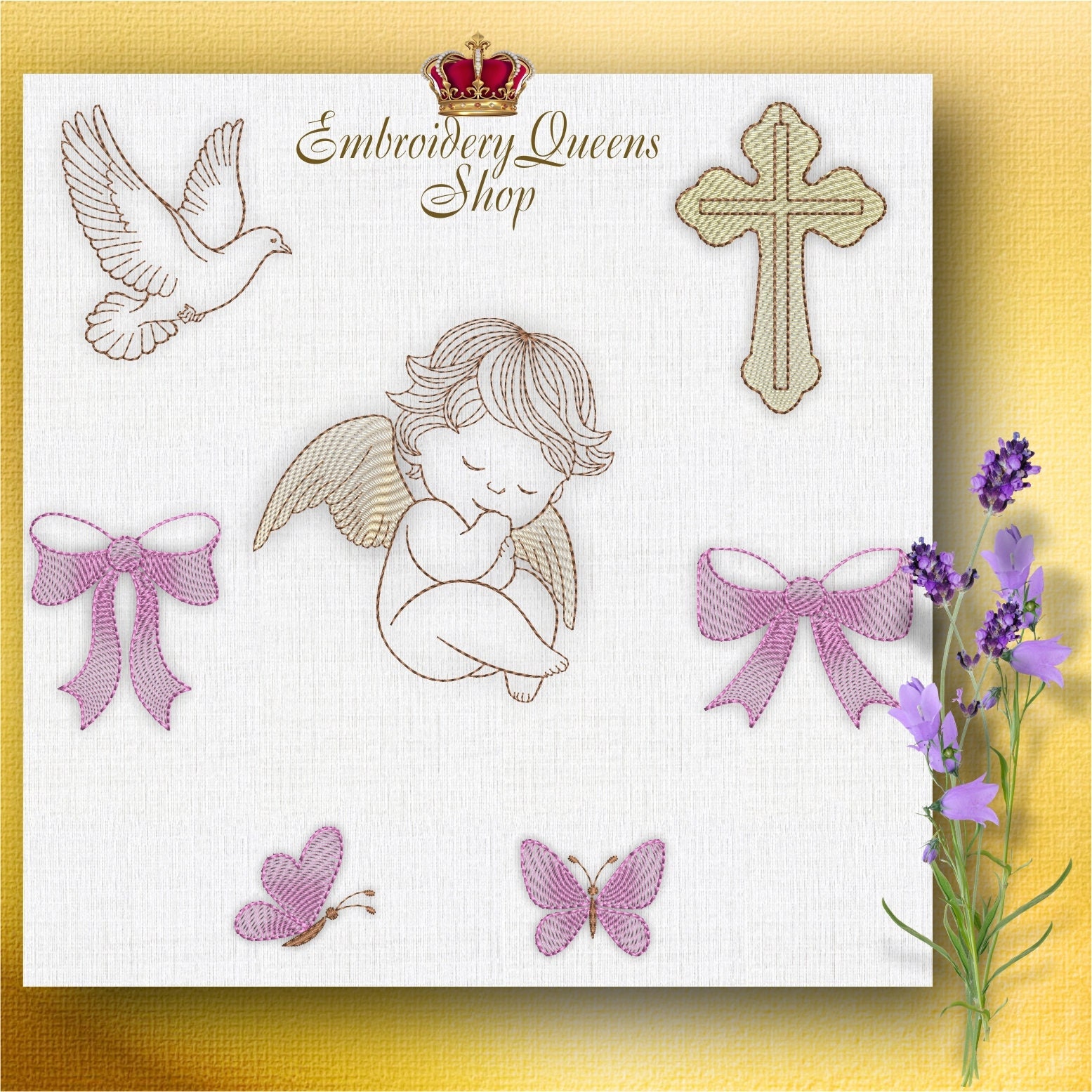 Little Angel Dove Set of 7 Designs 3 Sizes Baby Kids Girl Boy