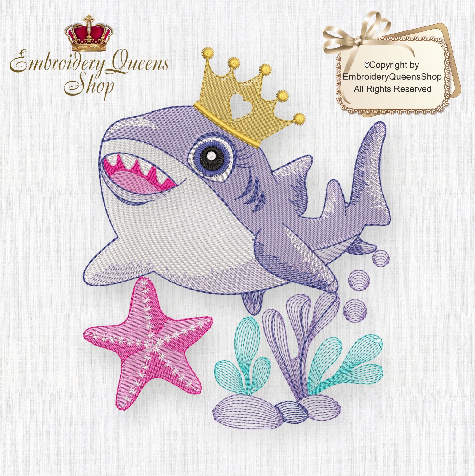 Toppa Ricamata Squalo - 11.2 Cm X 4.4 Cm - Termoadesiva E Da Cucire - Applique Per Vestiti, Zaini, Giacca - 2