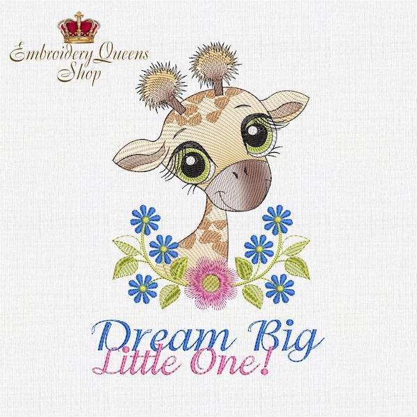 Set Giraffe + inscription Machine Embroidery Designs Set  for Baby Children instant download in 2 sizes for small hoop  5x7"; 5 1/2x7 3/4"