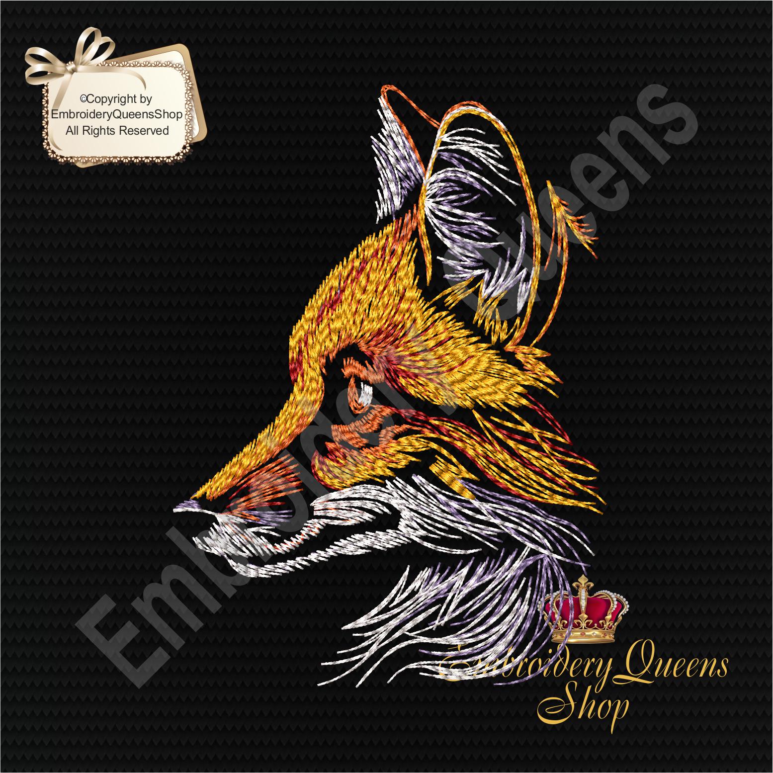 Fox Machine Embroidery Design Fox Face 8 Sizes Download Fit 4x4