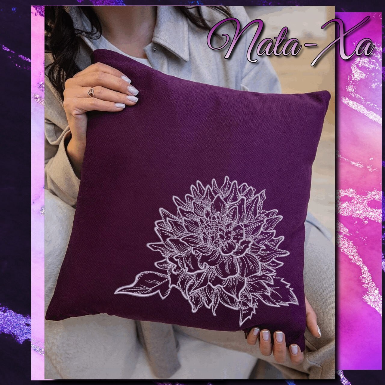 Black Magic Silk Dahlia - Artificial Flower, Silk Flower