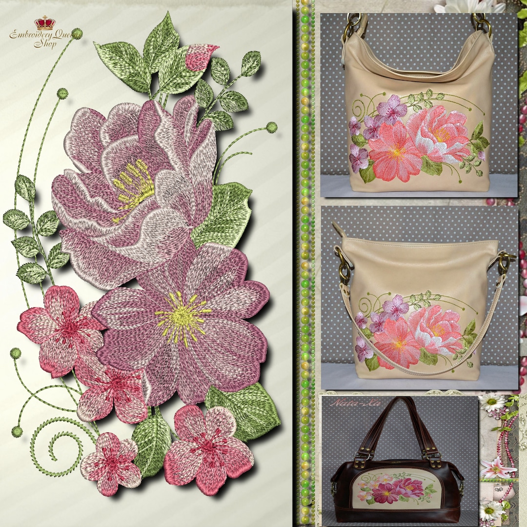 Roses and Flowers Machine Embroidery Design Bright Summer #2. Flower ...