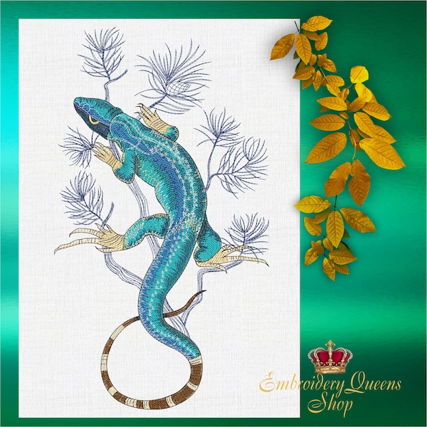 Bearded Dragon Embroidery Designs Etsy