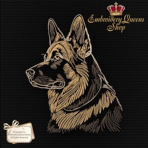 German Shepherd Puppy Machine Embroidery Design 8 Sizes to Download Fit 5x7&quot; (130x180mm) hoop & larger Cute Dog Sweatshirt Tshirt Pillow