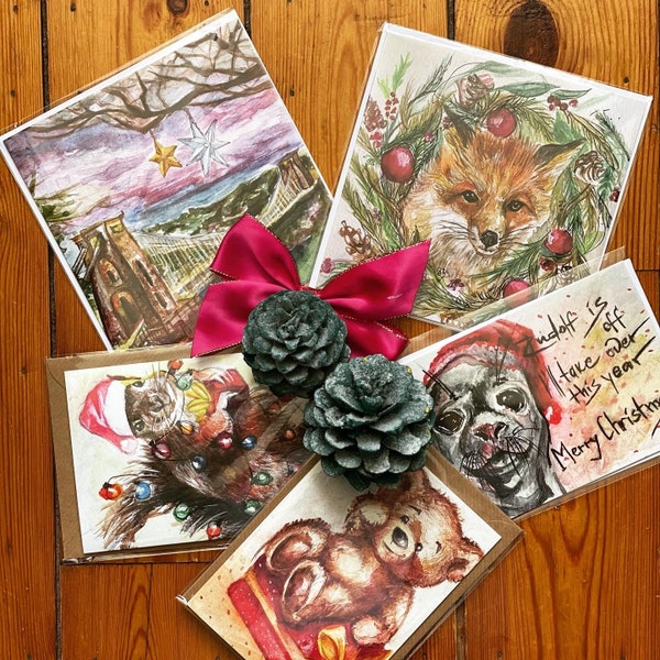 buy old stamp paper online Set of 3 Christmas cards,Festive cards,Traditional Greeting cards,Xmas card,Handmade Christmas cards lovers,Old fashioned Blank cards,
