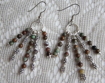 African Green Opal Earrings