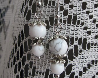 White Howlite Earrings