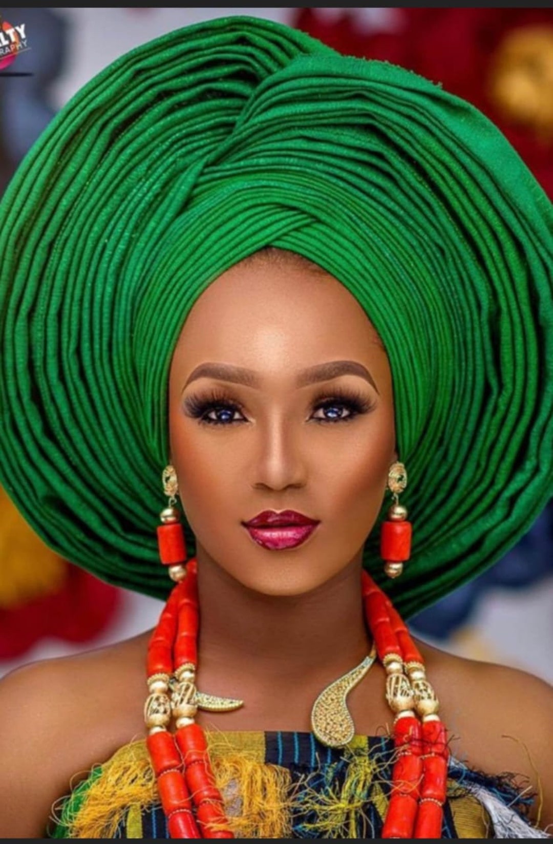 African Gele Ofi for Women, Nigerian Traditional Bridal Aso Oke Hats