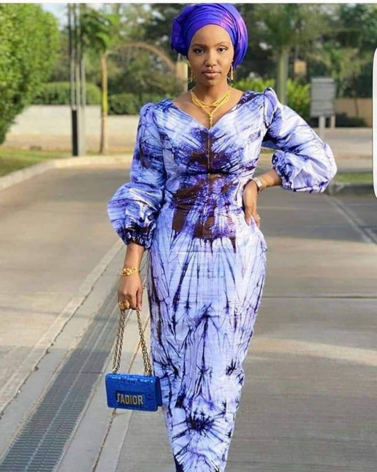 Adire Gown Styles, Adire Styles for Women, Adire Kaftan Styles, Adire ...