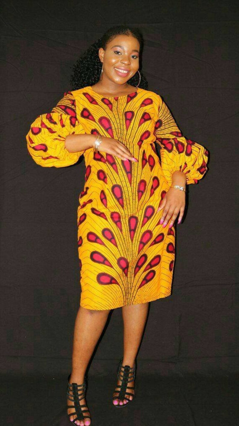 Ankara Midi Print Dress African Clothing Ankara Clothing Etsy