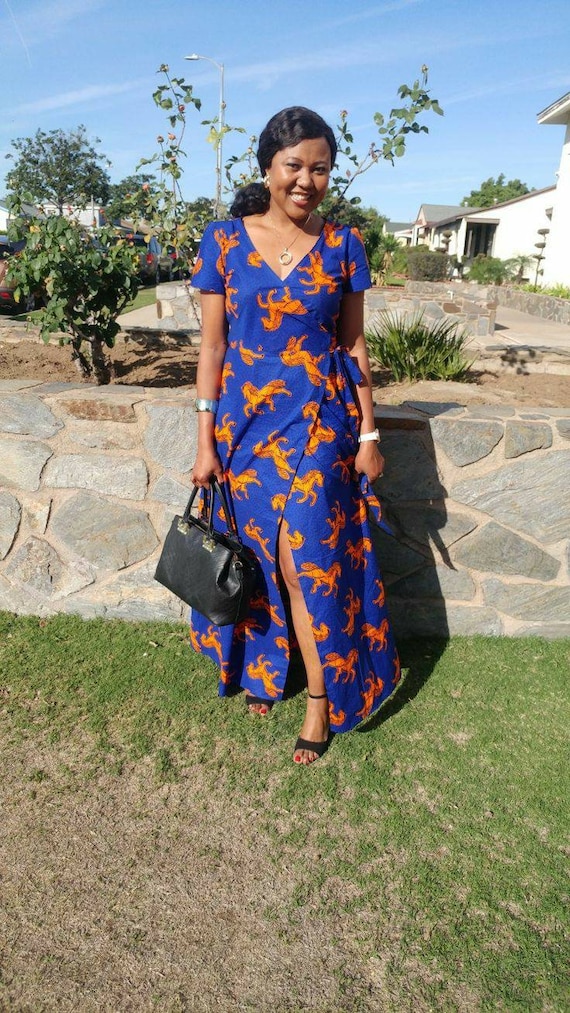 african print party dress