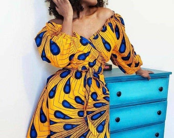 African women dress, party occasion wedding dress, gown outfit, dress for woman, African flare traditional Ankara outfit for all bridesmaid