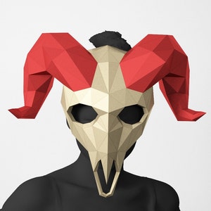 Ram Skull Mask Real Menacing Halloween Mask PDF Template Papercraft DIY