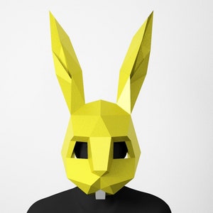 Rabbit Mask, Template PDF, DIY Papercraft Mask, Rabbit Costume, Hare mask, Easter bunny, Costume diy, Paper craft, Animal mask, Kid costume