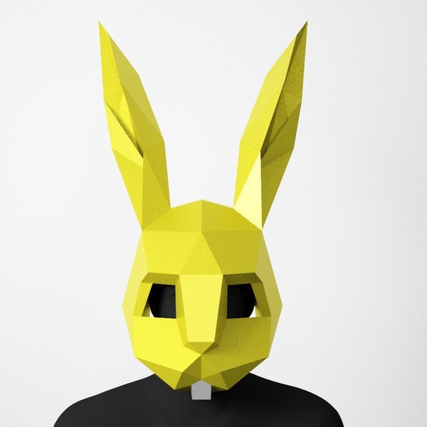 Rabbit Mask, Template PDF, DIY Papercraft Mask, Rabbit Costume, Hare mask, Easter bunny, Costume diy, Paper craft, Animal mask, Kid costume