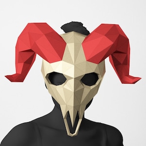 Ram Skull Mask Real Menacing Halloween Mask PDF Template Papercraft DIY