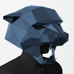 Panther Mask, Panther costume, Polygonal, Origami, 3d Mask, mask, pdf, diy, Mask, Paper craft, Pdf, DIY, low poly, Pepakura