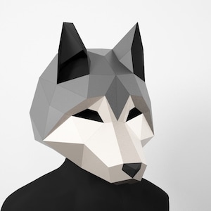Wolf Mask Low Poly Wolf DIY Paper Craft Mask Wolf PDF - Etsy