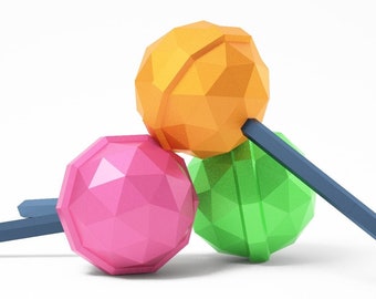 Lollipop Paper Low Poly, modello PDF, file DXF e SVG