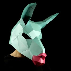 LamaMask,  Low Poly Alpaca, DIY Paper Craft Mask Llama, PDF Template For 3D Masks, Kids Costume, Papermask, Polygonal