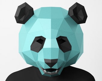 Panda Mask, PDF Template, DIY Papercraft Mask, Polygonal Panda  Mask, Polygonal Paper Art, Papermask Low poly, 3d mask, Costume diy, Origami
