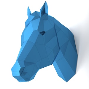 Horse Head Low Poly, diy Polygonal Wall Decor, PDF Template DXF and SVG files