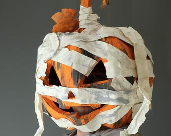 3D Mummy Jack-o’-Lantern — Pumpkin Mask  Template